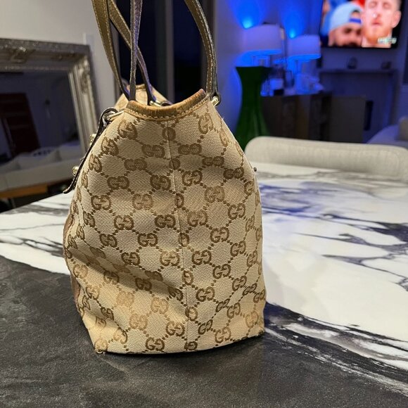 Gucci Purse + Wallet Set: Monogram Jolicoeur Pink Gold Tote & Heart Clasp Wallet - Picture 3 of 16